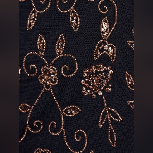 Adrianna Papell Navy Embroidered Maxi Dress - Picture 8 of 8